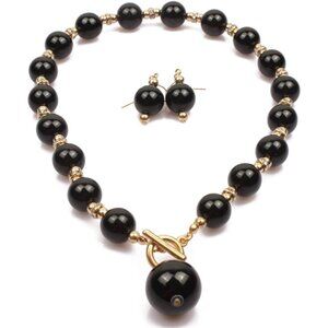 Chunky Simulated Pearl Choker & Earrings Set - Perfect for Brides & 1920s Events